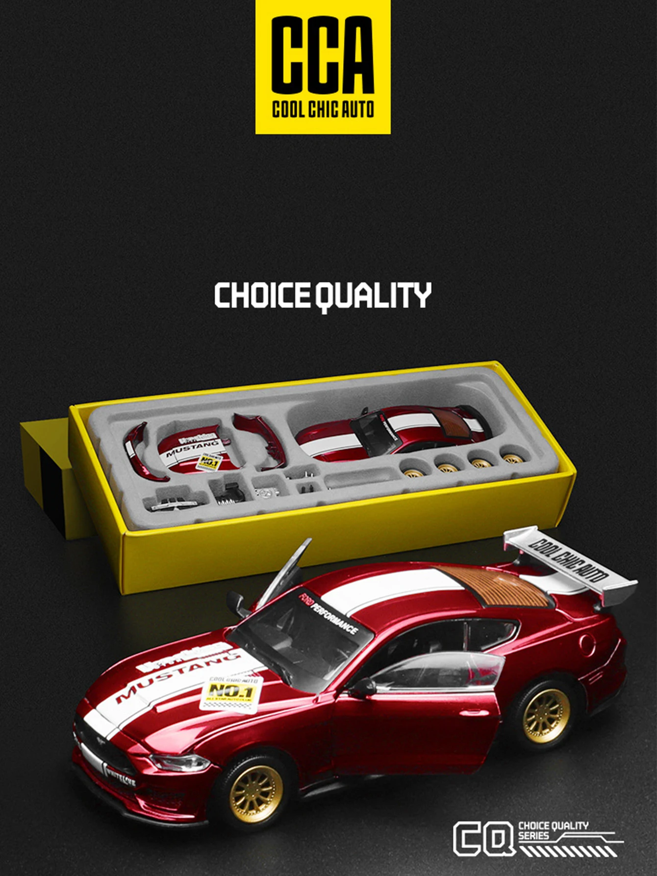 1: 42 simulação liga de zinco Ford Mustang GT2018 carro modificado, modelo estático, carro de presente colecionável de metal