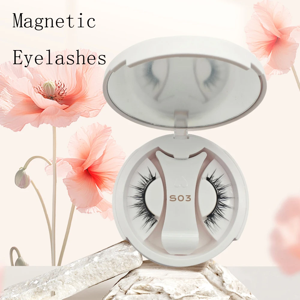 3D Natürliche Magnetische Wimpern, Mit 3 Magnetischen Wimpern-Applikatoren, Handgefertigte Falsche Wimpern, Geschenk, Wiederverwendbar, Unterstützt Dropshipping, Magnet