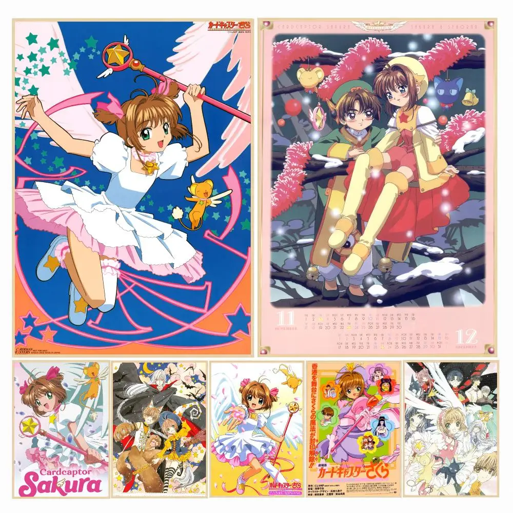 anime C-Cardcaptor Sakura-A Painting Calligraphy Boho Botanical Decor for Living Room Elegant Home Style