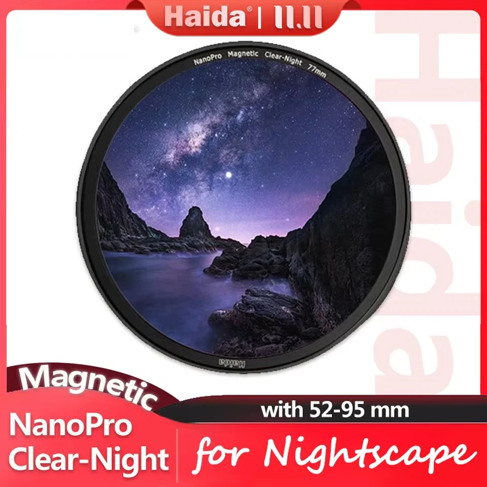 Haida NanoPro Magnetic Clear-Night Filter without Adapter Ring for Starry Nightscape Camera Photography 52/55/58/62/67/82/95mm