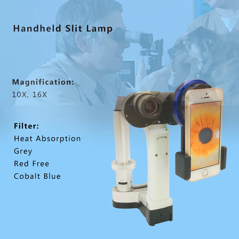 Veterinary Veterinarians Use Dog Cat Horse Eye Care Handheld Portable Slit Lamp With Smart Phone Camera Adapter