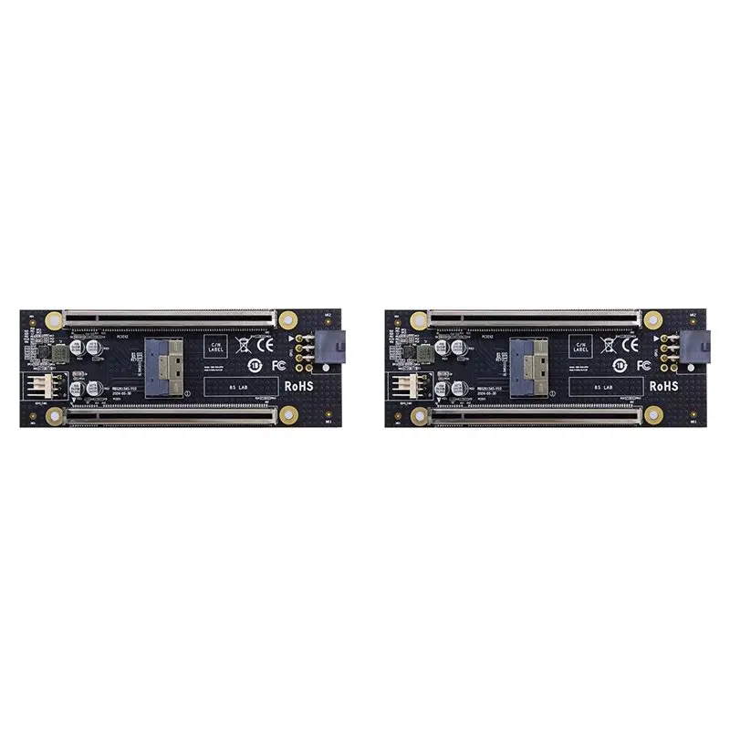 

2X Pcie4.0 X16 Slot Adapter Card Pcie4.0 X16 To SFF-8654 8I Riser Card Need Motherboard Support Splitting X4+X4