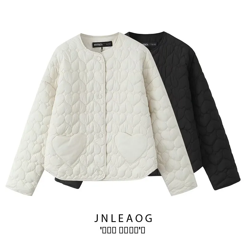 

Женская верхняя одежда из хлопка с модным сердечком, универсальный дизайн, осеннее новое поступление, женское пальто из полиэфирной ткани