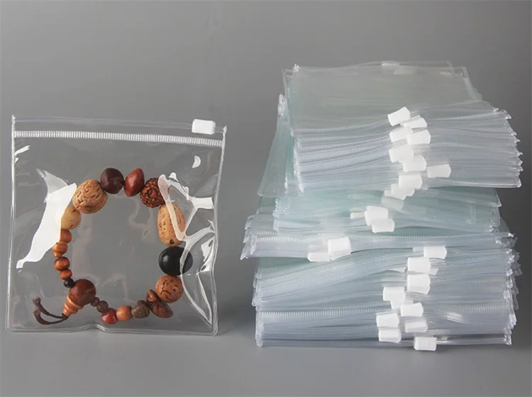 Sac à bijoux en plastique PVC haute transparence, fermeture éclair, optique, étanche à la poussière, batterie, boucle d\'oreille, perles, bibelots,