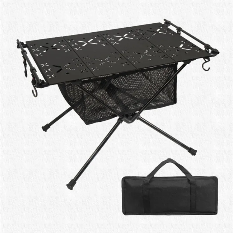 Outdoor portable camping cloth folding table, multi-functional aluminum alloy picnic lightweight table