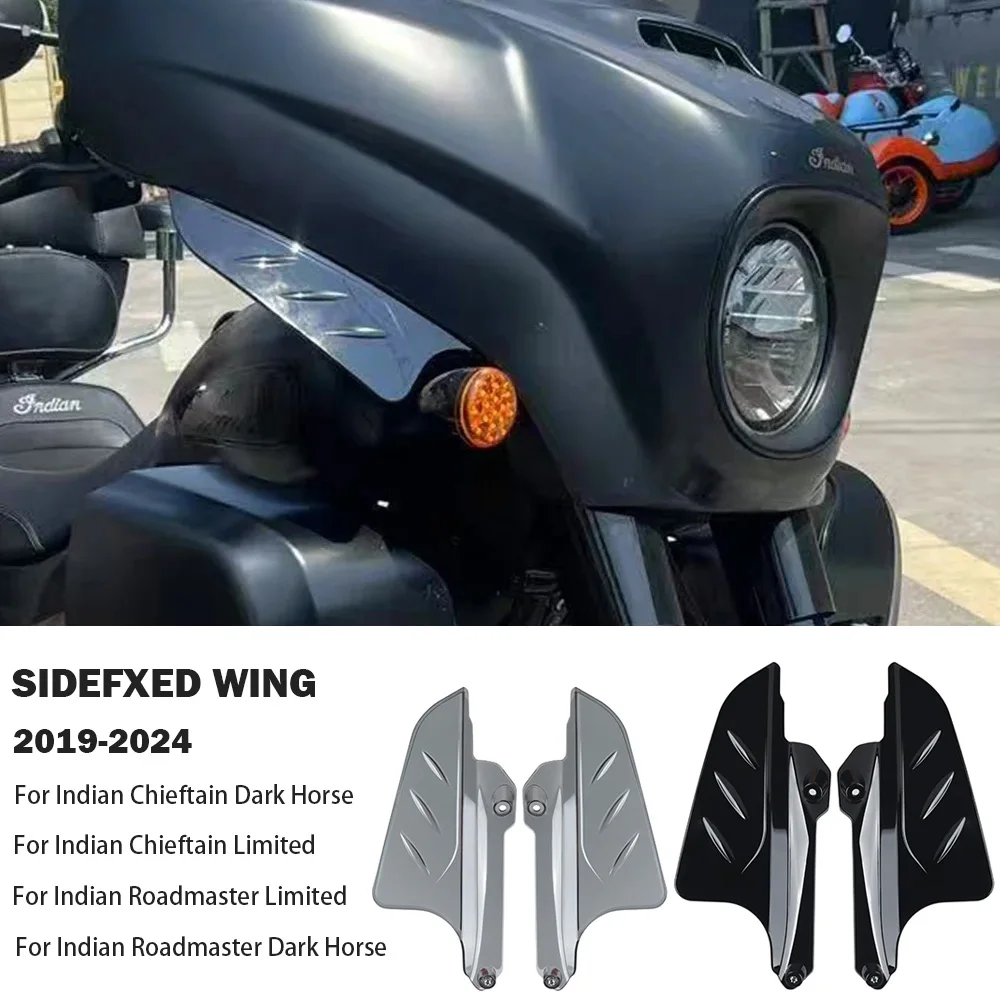 

Fit For Indian Chieftain Dark Horse/ Chieftain Limited 2019-2024 Front Side Fairings Air Deflector Kits Fixed fixed wing 2023