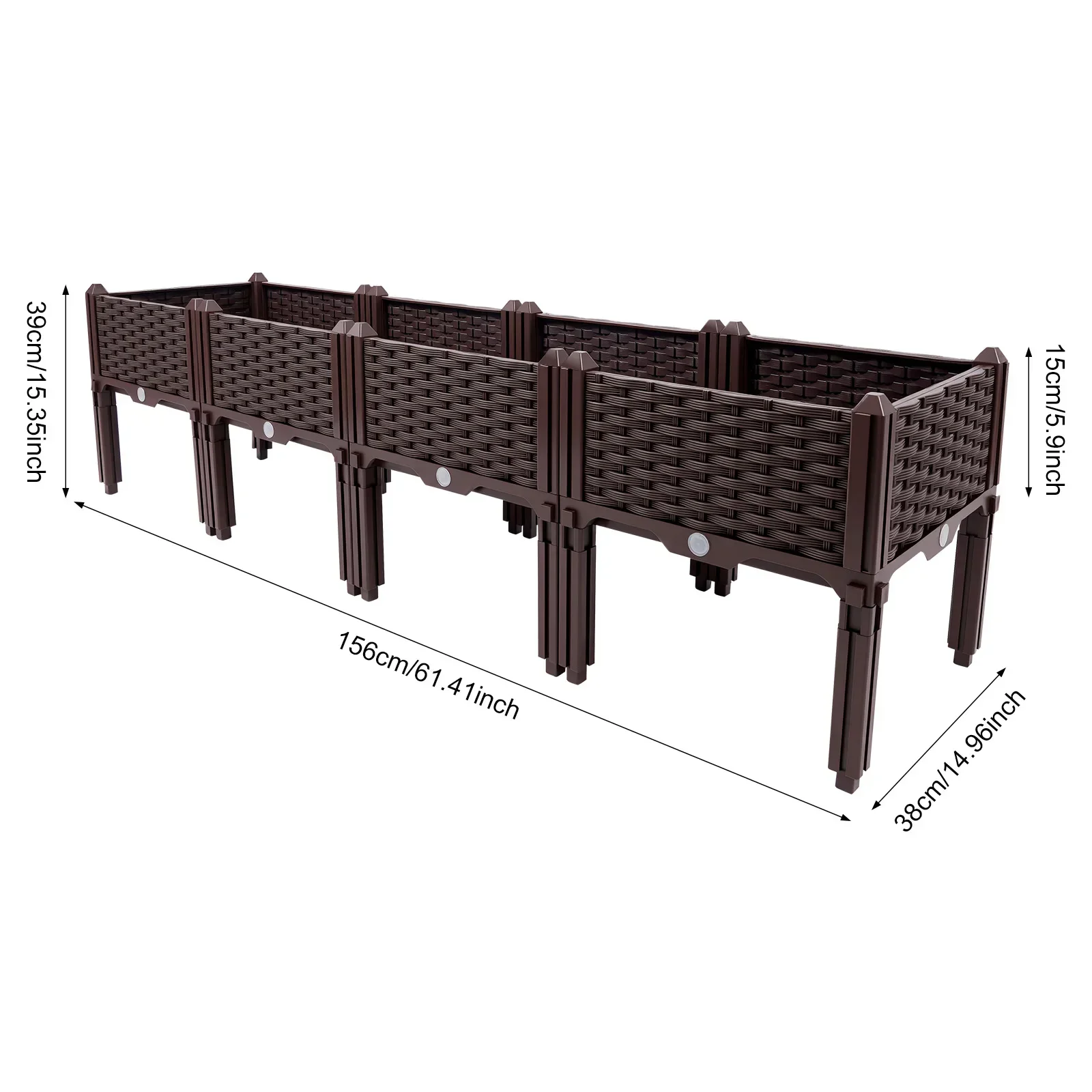 

15.35" * 15.35" Raised Garden Bed W/ Legs, Standing Planter Raised Beds Outdoor Patio Box, Growing Bed for Vegetables, Flower