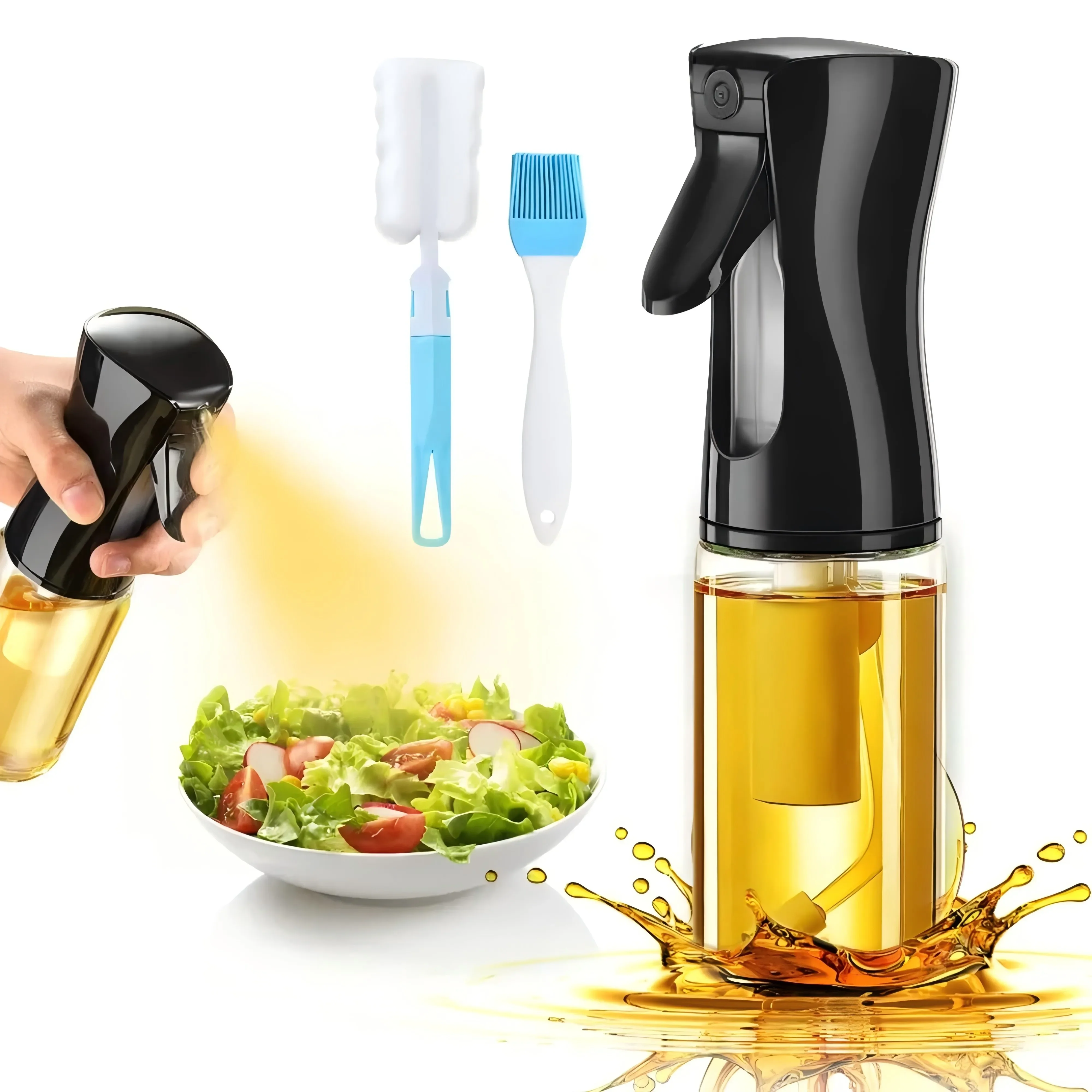 Oil Spray Bottle Kitchen Essential Olive Acid Sprayer for Cooking BBQ Baking Oil Dispenser Nebulizer 200/300/500ML Oil Bottle