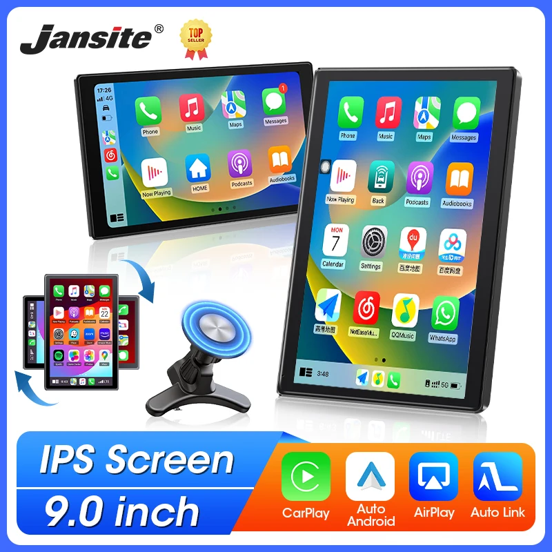 

9 inch Car Multimedia Player Carplay IPS Screen GPS Navigation Bluetooth Car Stereo FM AUX Support Horizontal/Vertical Screen