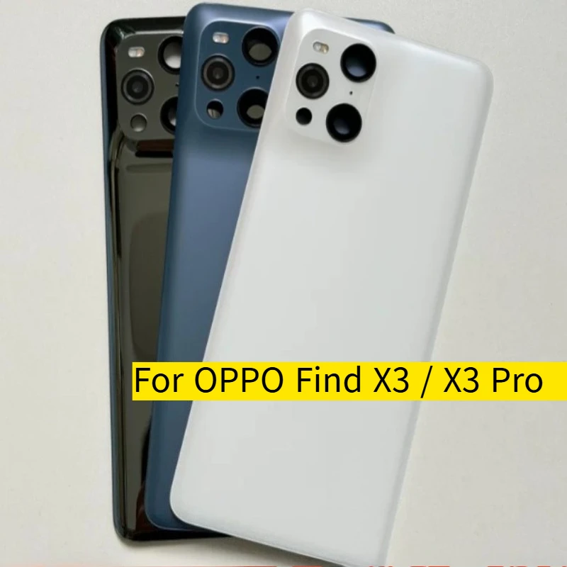 x3 Batterieabdeckung für OPPO Find X3 Pro Rückseite Gehäuseabdeckung FindX3 PEDM00 Handy-Ersatzdeckel