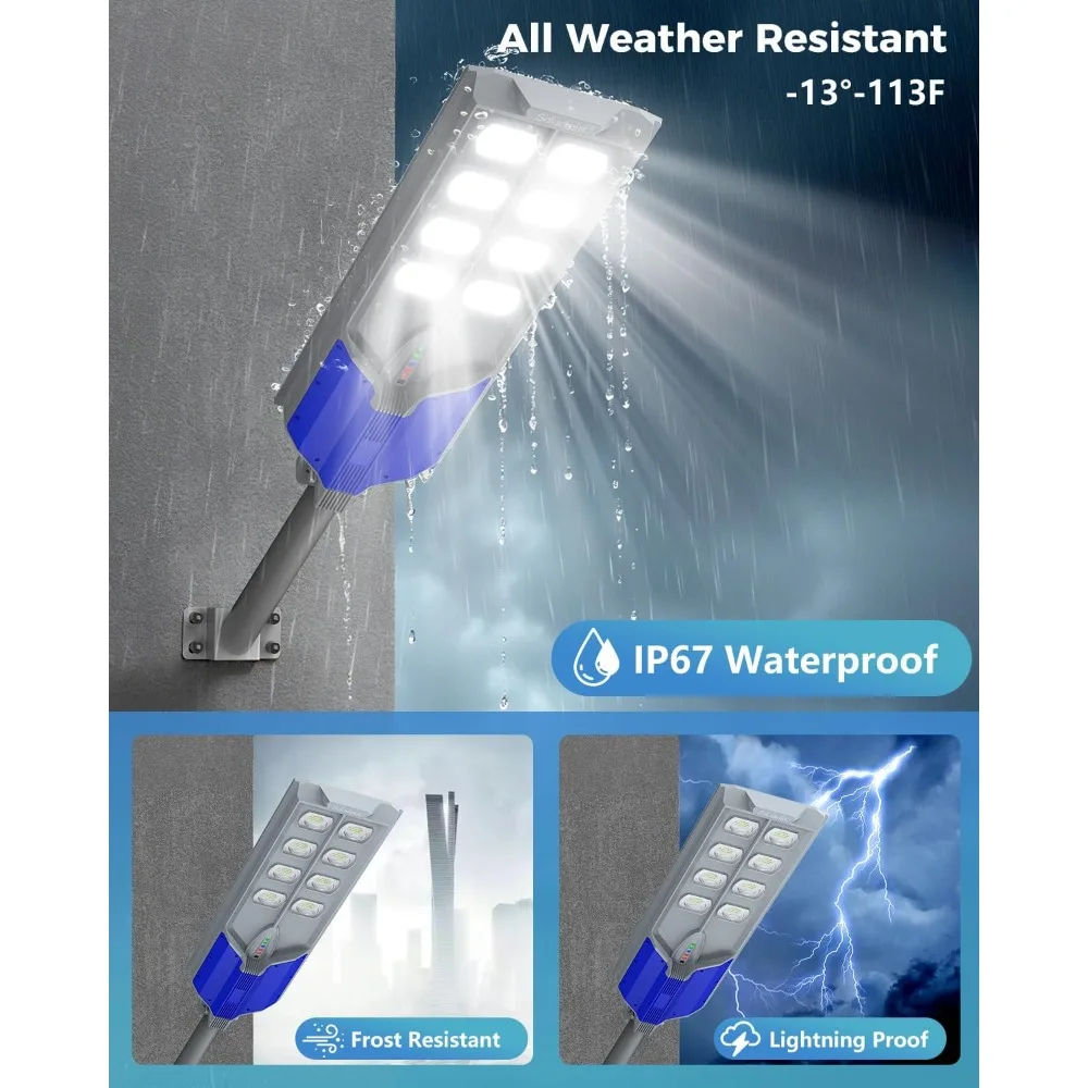 تعمل بالطاقة الشمسية في الهواء الطلق أضواء الشوارع من الغسق إلى الفجر مقاوم للماء IP67 محس حركة الأمن كشاف ضوء لوقوف السيارات الطريق