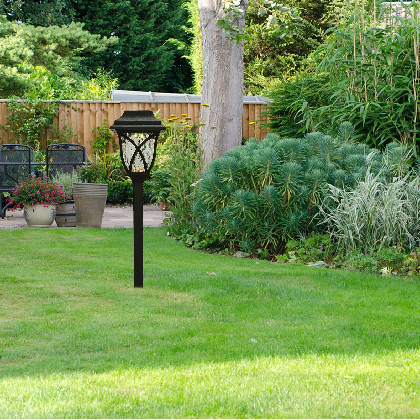 

4Pcs Solar Yard Lights ABS Plastic Waterproof Driveway Decoration Black Walkway Lawn Pathway Lighting Garden Charm Beauty Long