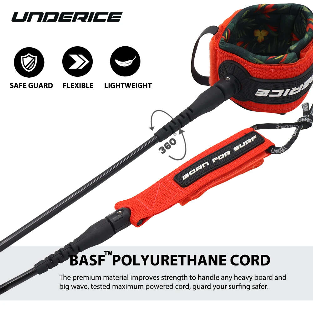 SUP Board Surf Leash Surfboard Leash 6-10ft Surf Leg Rope TPU Stainless Swivels Inflatable Paddle Board Longboard Foot Rope