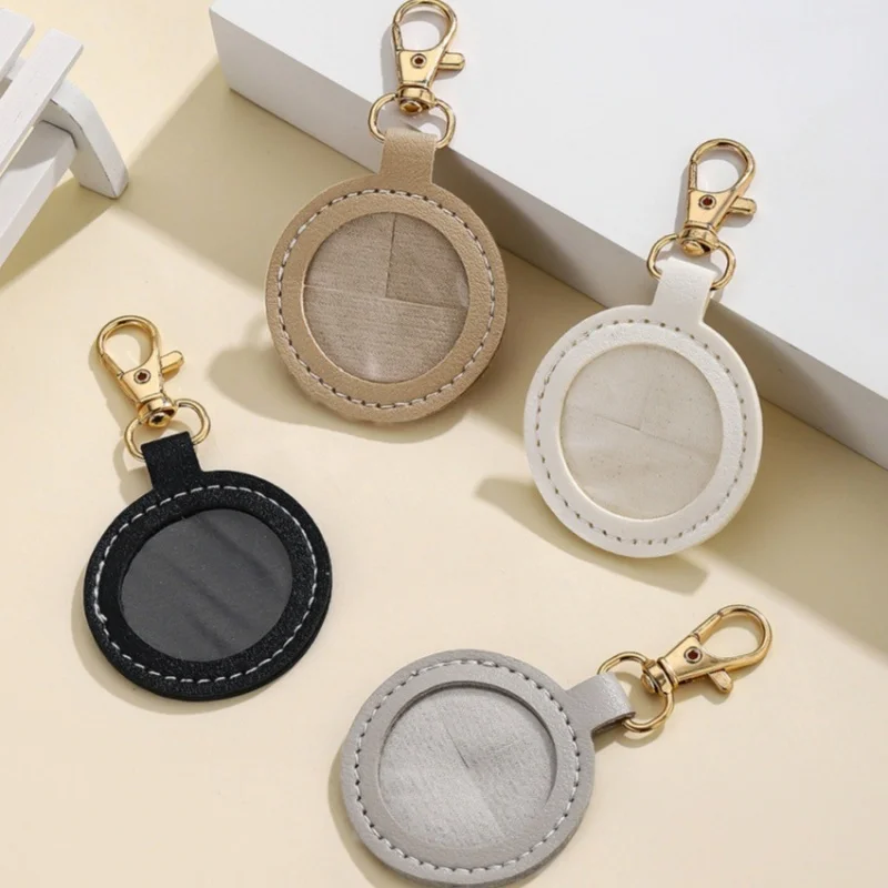 2 Pack RFID Key Fob Holder Leather Proximity ID Card Key Chain Protector Case Cover Keychain for Token Tag Door Entry Access