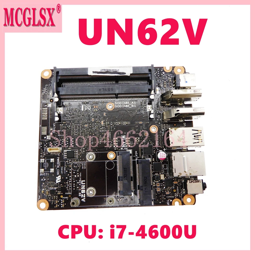 UN62V With i7-4600U CPU Mainboard For ASUS Vivo Mini PC UN62V Mini HD Computer Motherboard 100% Tested OK