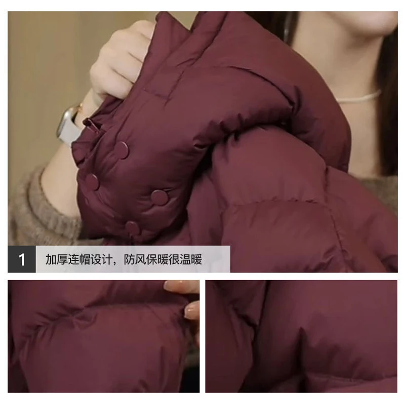 1 2 3 4 5 6 سنوات الفتيات سترة شتاء جديد بلون سميكة الدفء مقنعين سستة سترة للبنين القطن أسفل ملابس خارجية #5