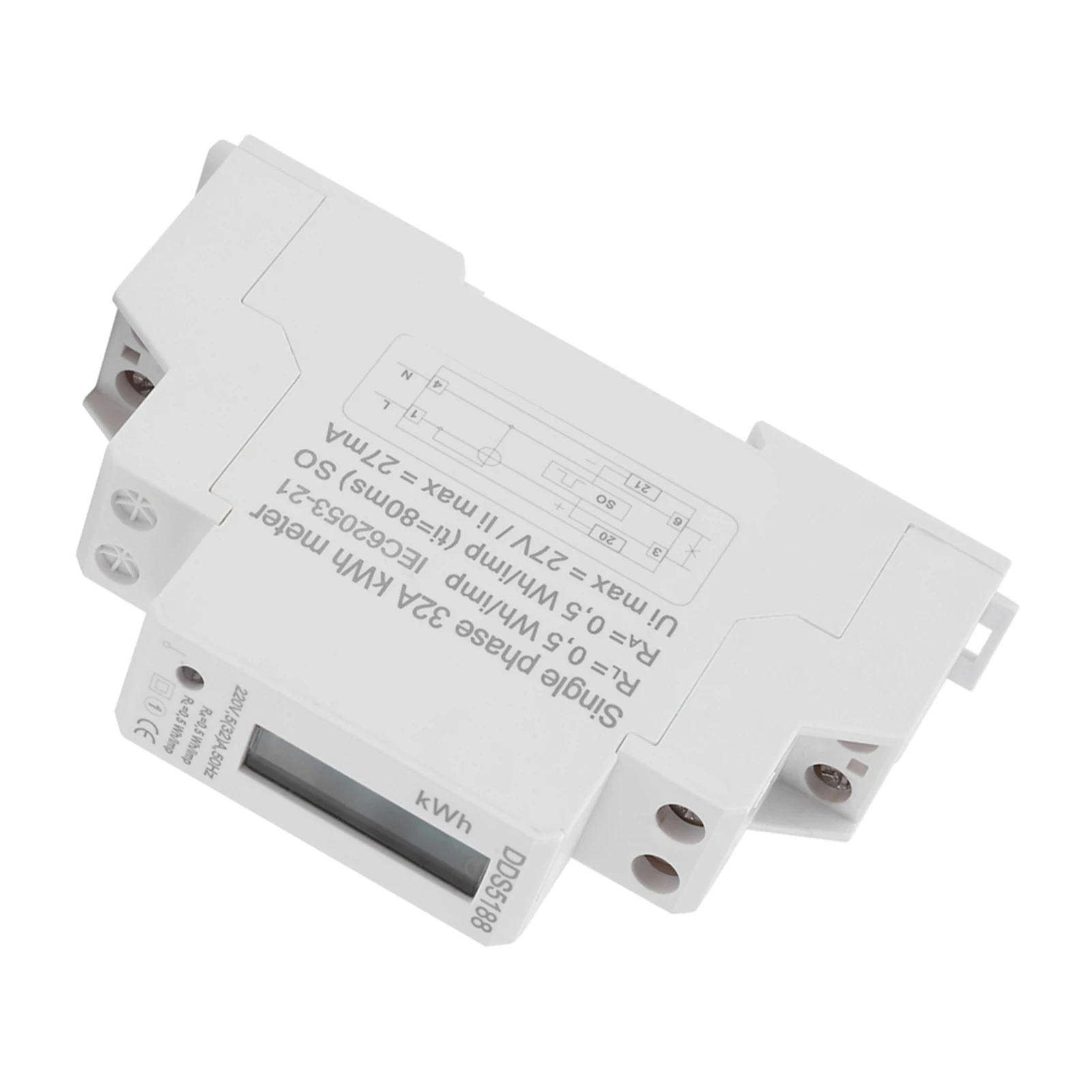 رقمي إلكتروني كيلو واط في الساعة ، شاشة LCD ، مرحلة واحدة ، سكة Din ، V ، 5-32a ، DDS5188 #4