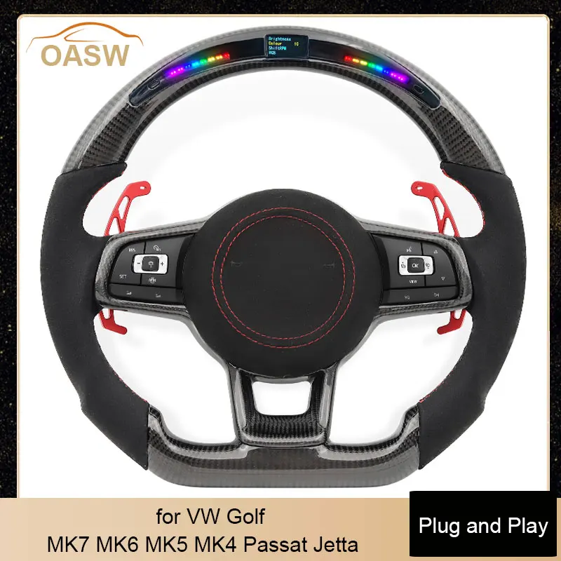 

Modify Steering Wheel with Red shifter for Volkswagen VW Golf MK7 MK6 MK5 MK4 Passat Jetta Touareg Phaeton Tiguan Magotan Polo