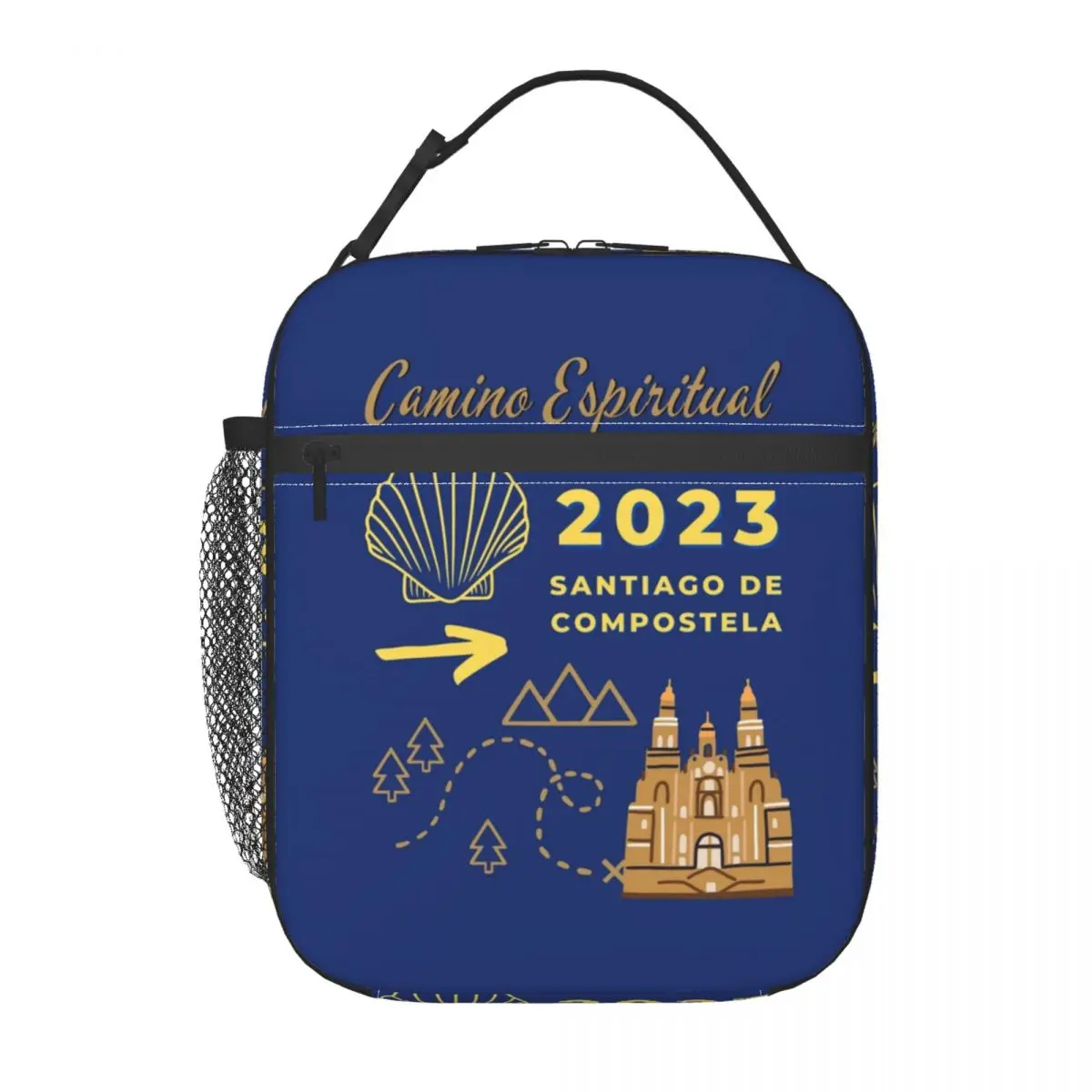 Scallop Shell Camino De Santiago Portable Lunch Boxes for Women Multifunction Thermal Cooler Food Insulated Lunch Bag School