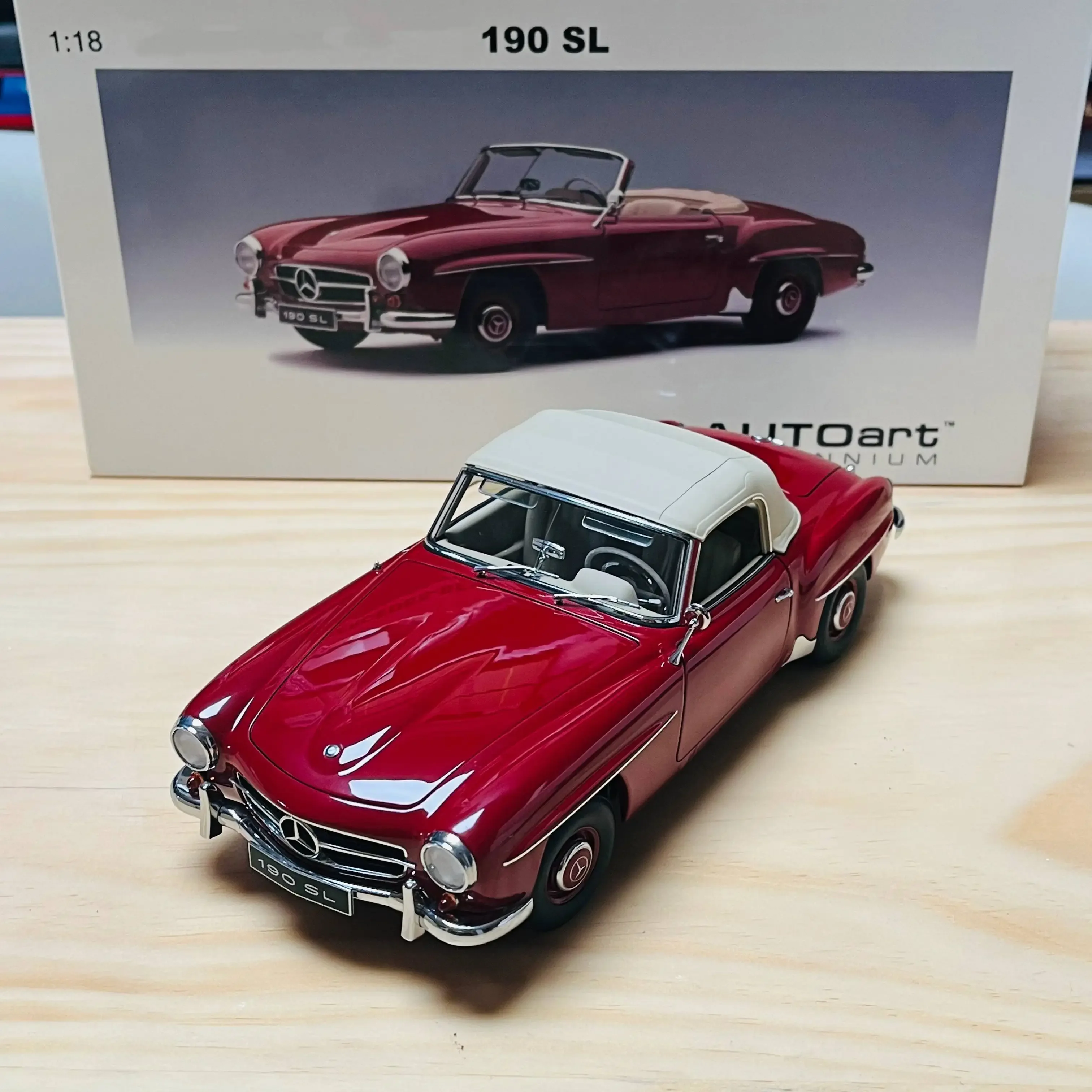 Autoart 1:18 190SL R121 Red Simulation Limited Edition All Open Alloy Metal Static Car Model Toy Gift