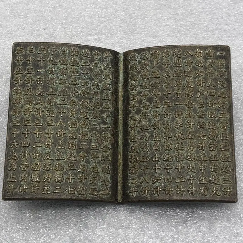 Sun Wu's Thirty Six Plan Copper Book Heart Sutra Small Book Home Handheld Bronze Ware