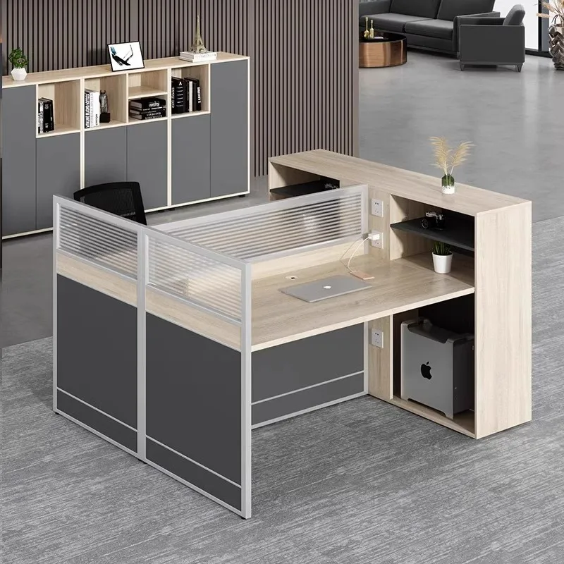 

Staff office desk and chair combination office simple staff workstation furniture four or six people screen card space desk