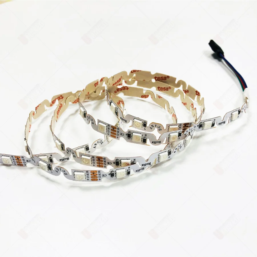 12V WS2812B S Shape Foldable Led Strip Light for DIY 60leds/m 6mm PCB Individually Addressable Dream Color 5050 RGB Pixels Tape