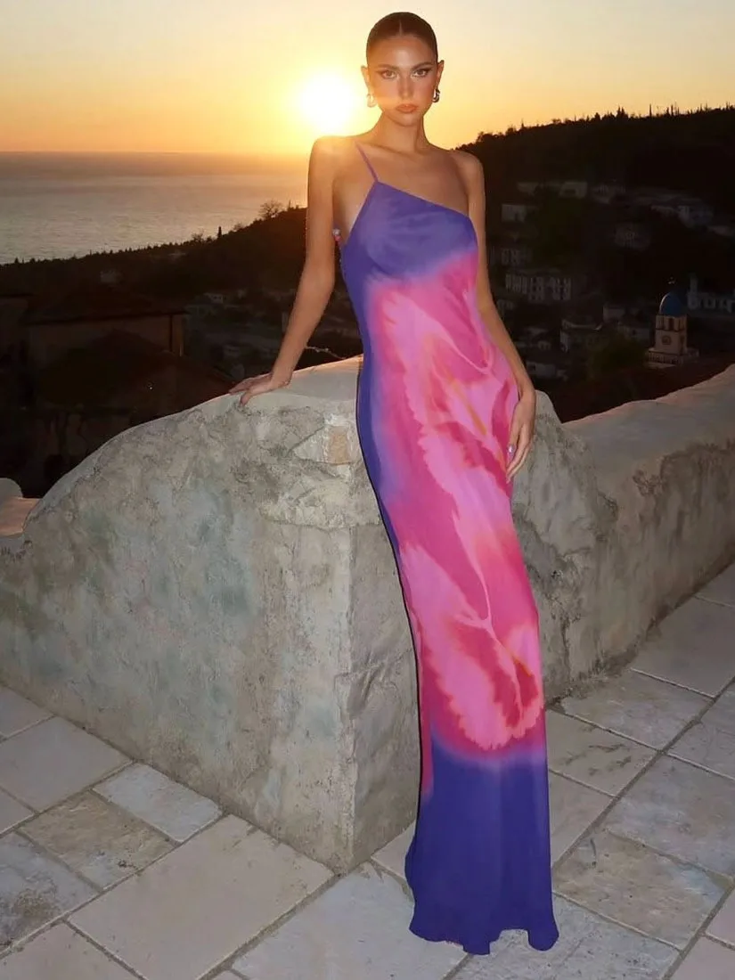 

Sexy Slim Fit Single oulder Strap Dr Women's High Waist Svel Gown Ciwalk Faion Ele Draped Evening Dr