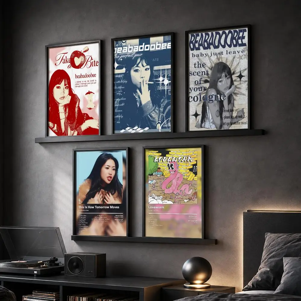 B-Beabadoobee Album Music Painting Calligraphy Canvas Poster Hallway Bedroom Living Room Home Bar Decoration Interior Wall