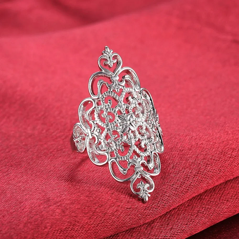 

925 Sterling silver Beautiful ring pretty fashion Wedding Party NICE women retro Lady Ring jewelry Classical gift