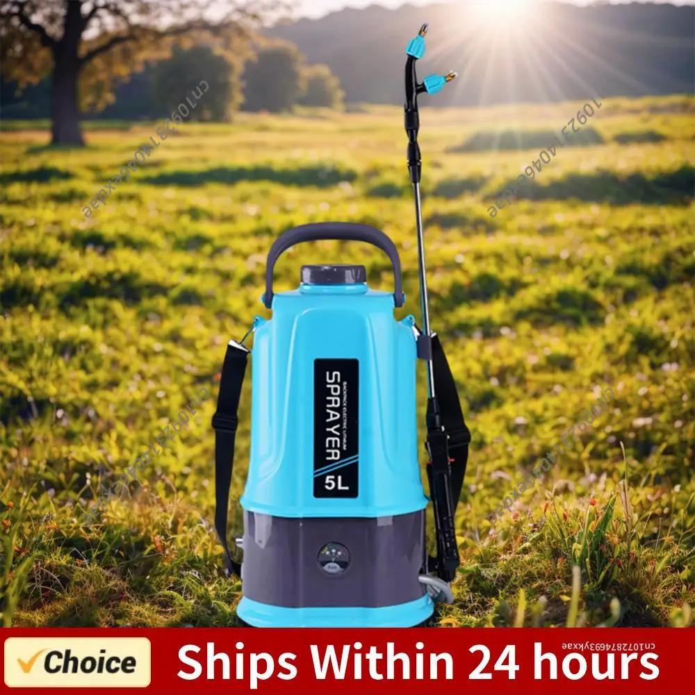 

Электрический опрыскиватель на 5 л с 5 насадками-распылителями, с регулируемым плечевым ремнем, для полива сада, газона и огорода