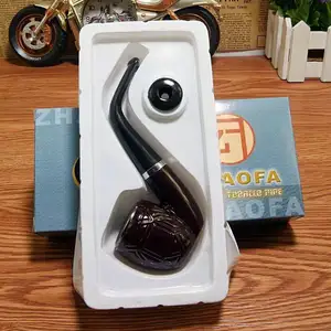 Bent filter handmade ebony men's pipe dual-use