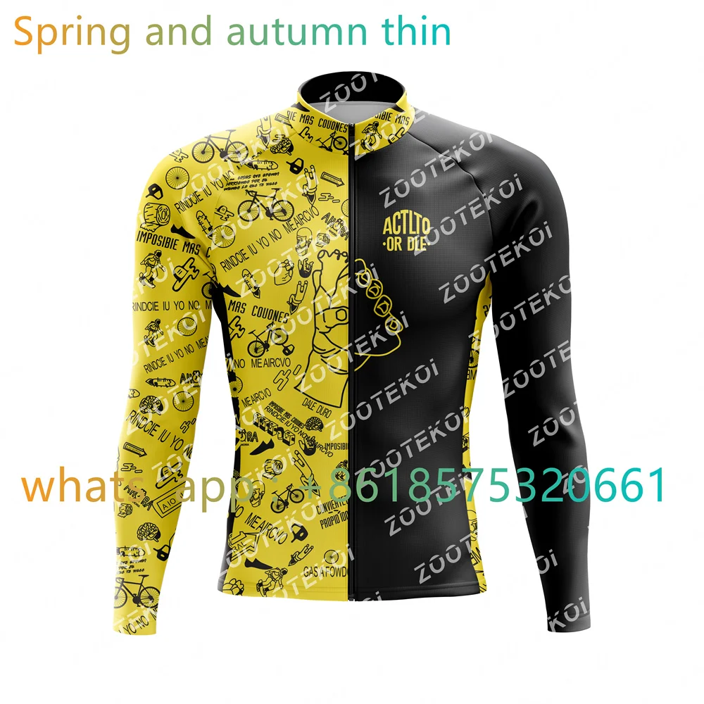 

Actlto Or Dle Men Cycling Long Sleeve Thin Coat Outdoor Pro Team Spring Autumn Cycling Jersey Breathable Bicycle Clothing 2023