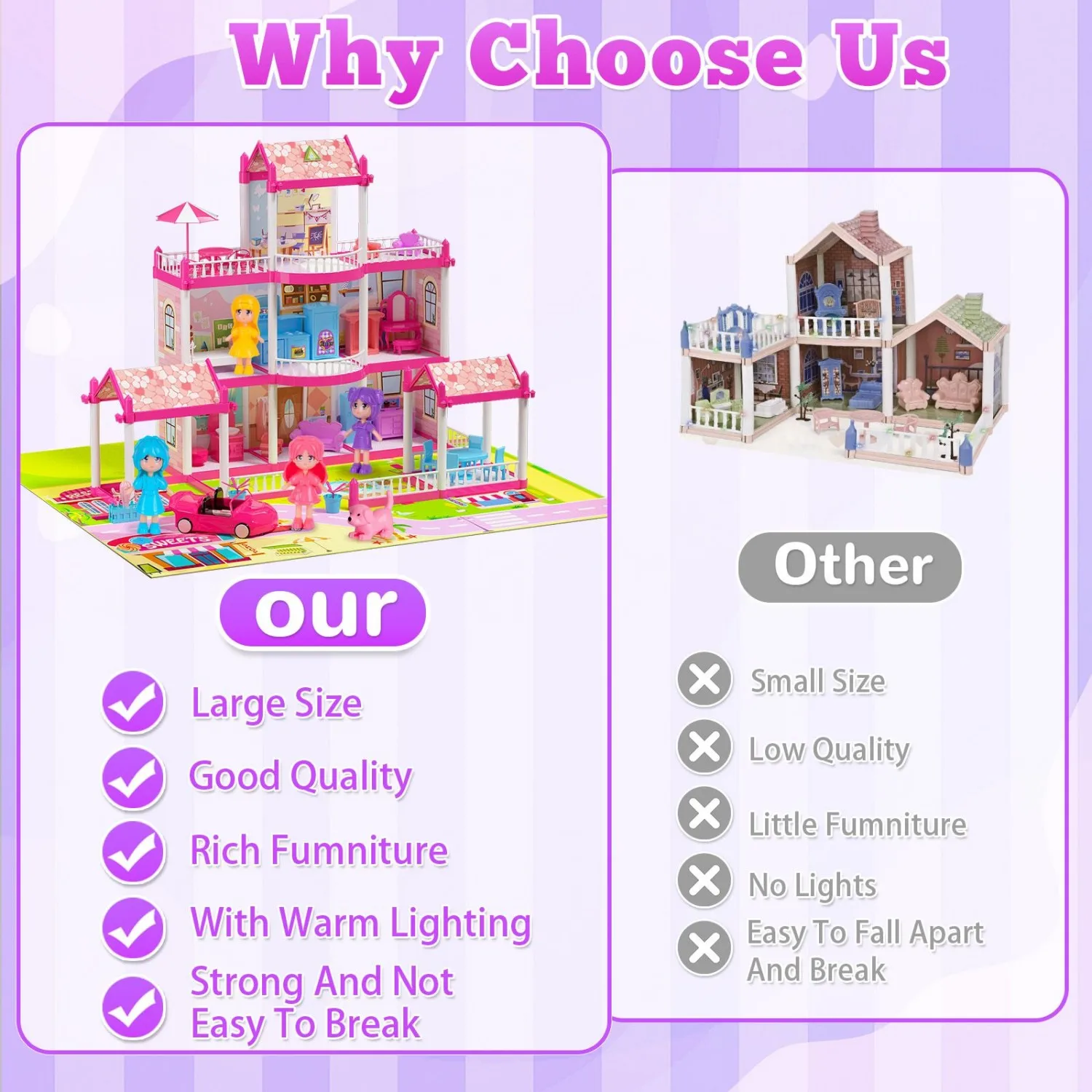 Casa de muñecas princesa (2025) |   Casa de sueños con luces |   Juego de simulación con figuras, muebles y accesorios. |   Chicas mayores de 3 años