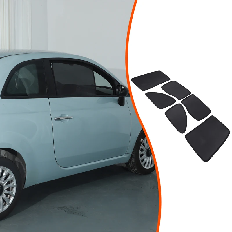 

Polyester Black For Fiat 500 2010-2022 Car styling Car full window UV protection sunshade car interior protection accessories