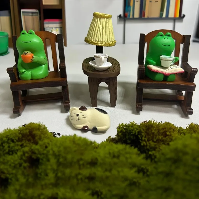 Car Interior Decoration Ornaments Cute Frog Rocking Chair Miniature Frog Figurines for Japanese ZAKKA Frog Animal Cat Ornaments image 4