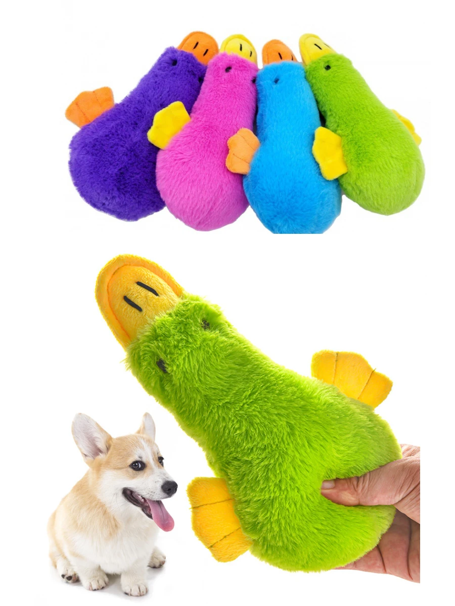 

Plush Duck Toy for Pet, Squeak Chew Toys, Interactive Dog Toys