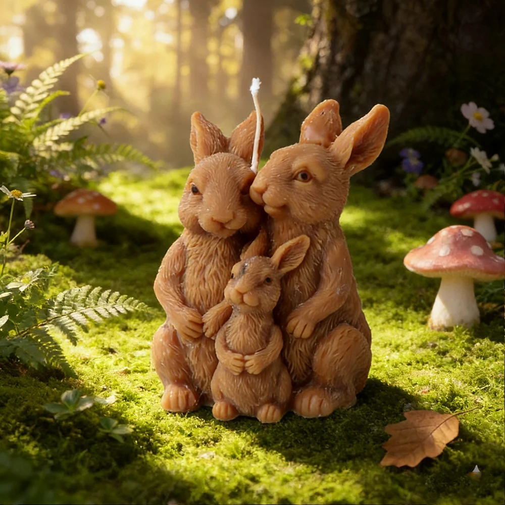 แม่พิมพ์เทียนซิลิโคนรูปครอบครั - Art Craft Rabbit บทวิจารณ์และราคา
