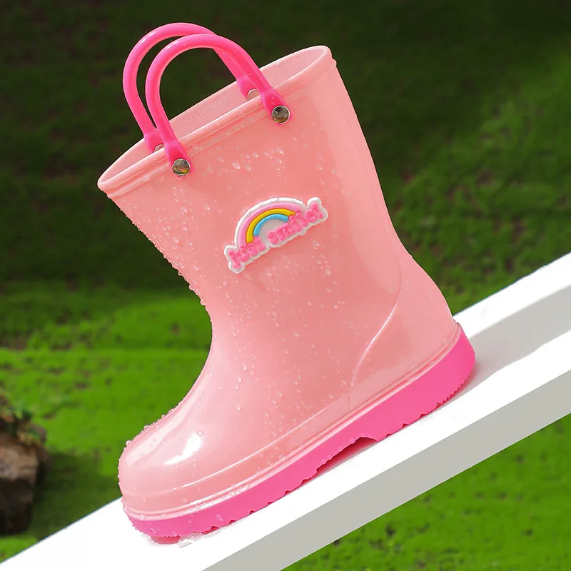 Chaussures d\'eau de dessin animé pour enfants, bottes de pluie en PVC pour petits enfants, bébés filles, quatre saisons, nouveau