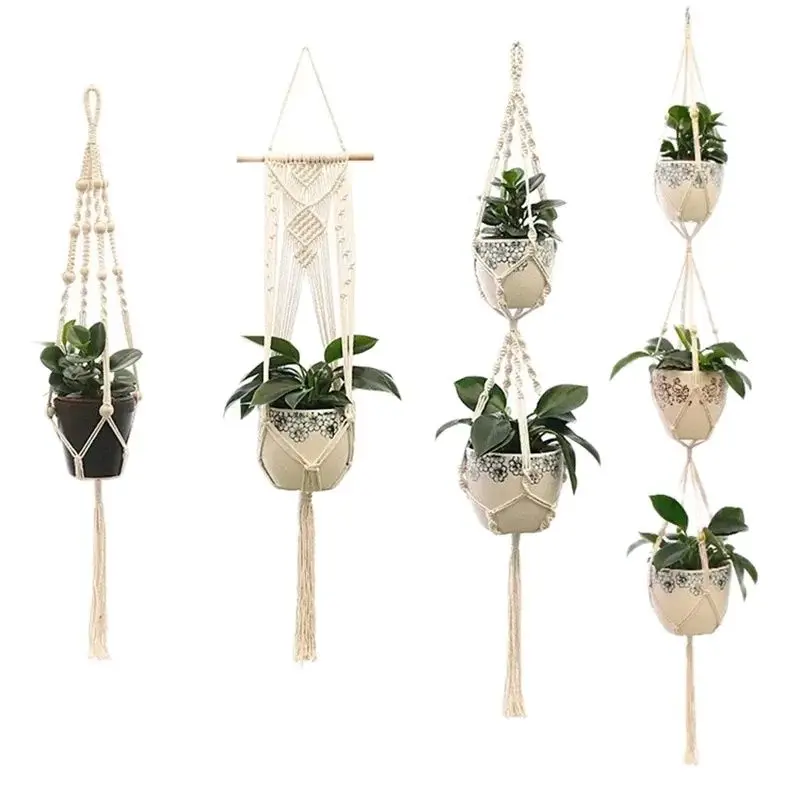 

Hanging Plant Handmade Macrame Plant Hanger Flower Pot Planter Hanger Wall Decor Courtyard Garden Hanging Planter Hanging Basket