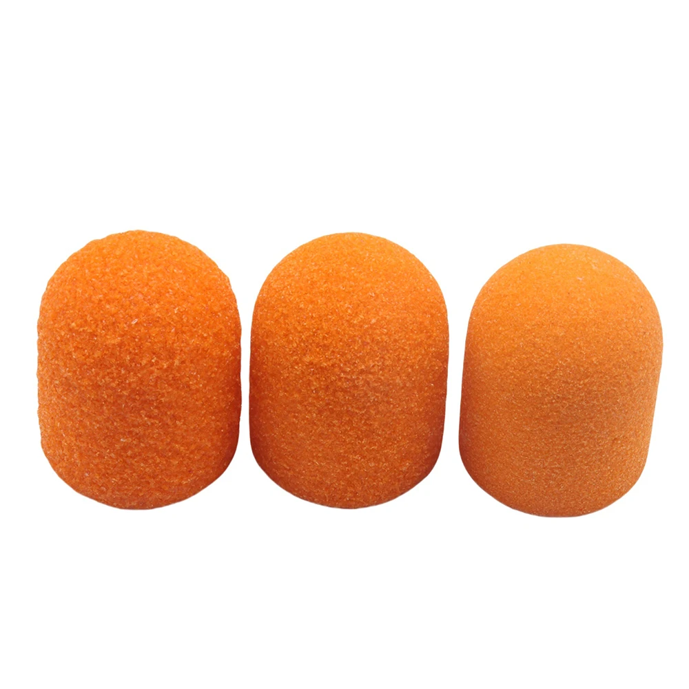10 szt. 13 mm pomarańczowo-białych nasadek do szlifowania paznokci z wiertłami do paznokci do pilnika do stóp, usuwania zrogowaceń, manicure, pedicure, lakieru do paznokci