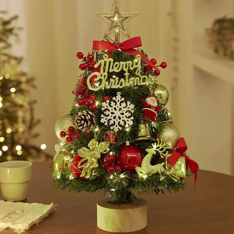 Small Pre Lit Christmas Tree 45cm Artificial Prelit Christmas Tree With Star Treetop Small Light Up Christmas Tree For Desk With