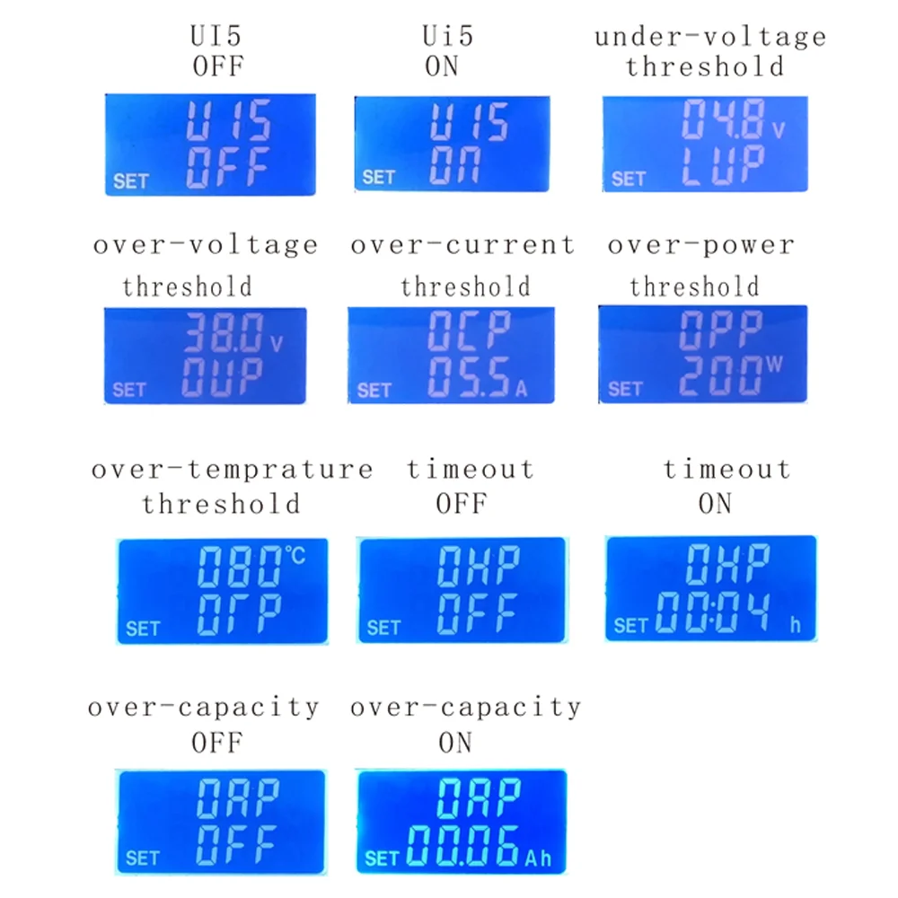 Multifunction Voltmeter Ammeter Digital LCD Display Volt Current Voltage Meter Tester Sound Light Alarm Voltage Indicator DC 5V