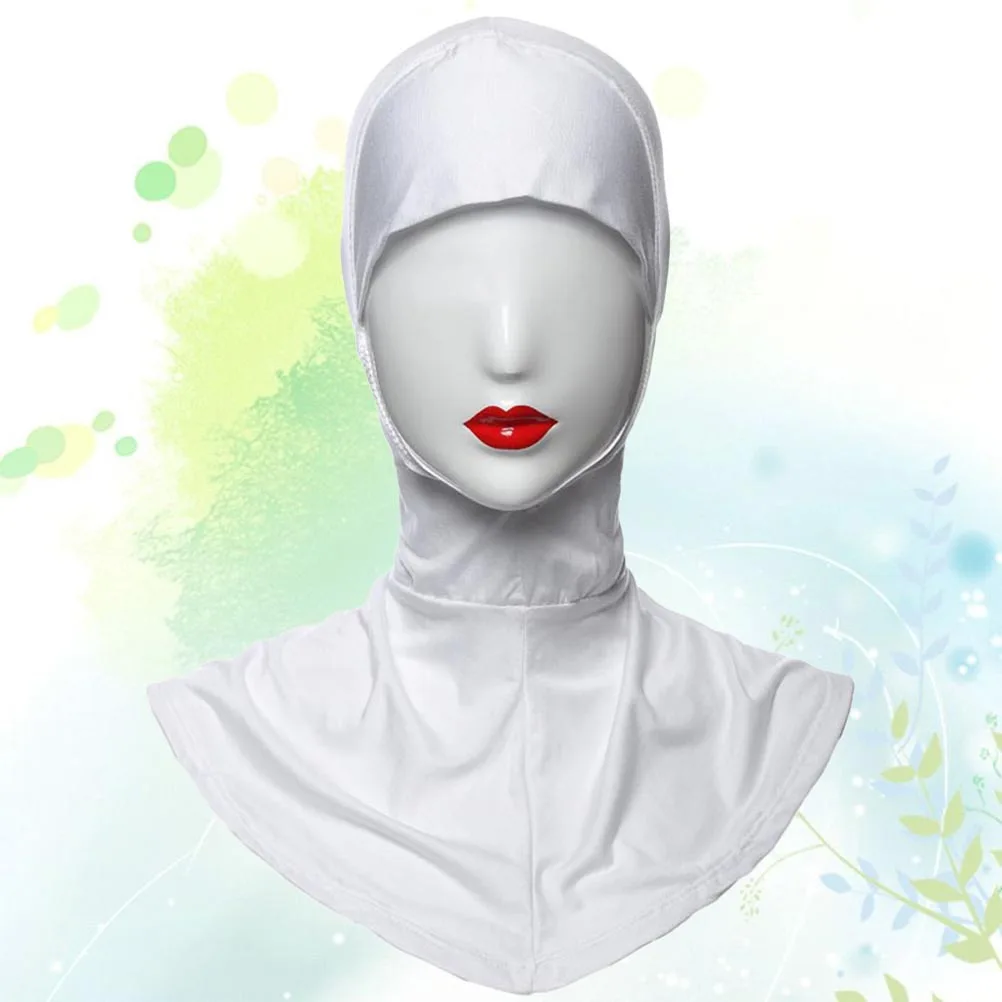 Regulowany damski hidżab modalny 43x45 cm, biały, wewnętrzny szal na głowę, chusta, bandana na Ramadan, letni szalik, islamski prezent.