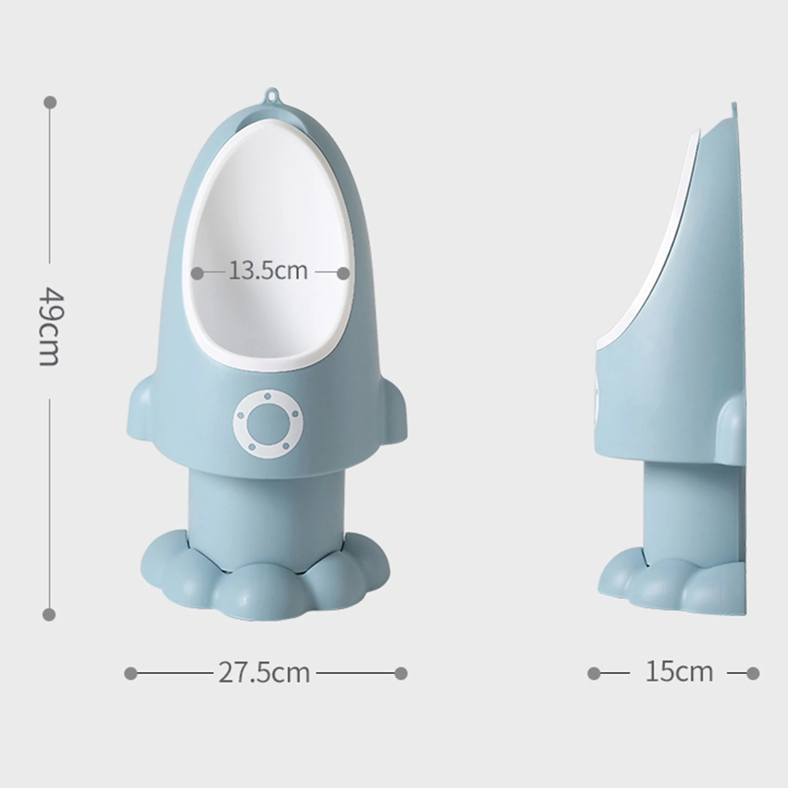 Rocket Shape Child Hanging Baby Potty Urinal Hanging Pee Vertical Urinal Trainer Adjustable Height for Toddler Boys Childrens