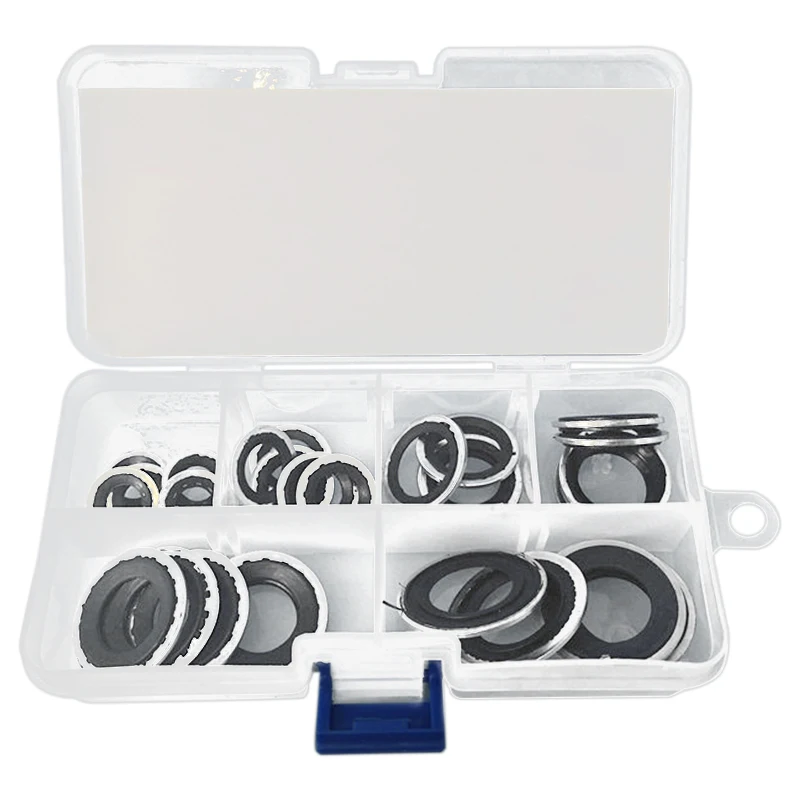 Air Conditioner Pump Washer 30Pcs A/C Compressor Sealing Gasket Washer Set O Ring Assortment Repair Tool