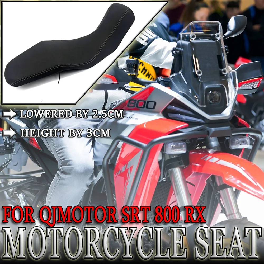 For QJMOTO SRT800 RX SRT 800RX Motorcycle High Low Seat Cushion Heated Aftermarket Seat Pad Lower 2.5cm Raise 3cm ADV Comfort