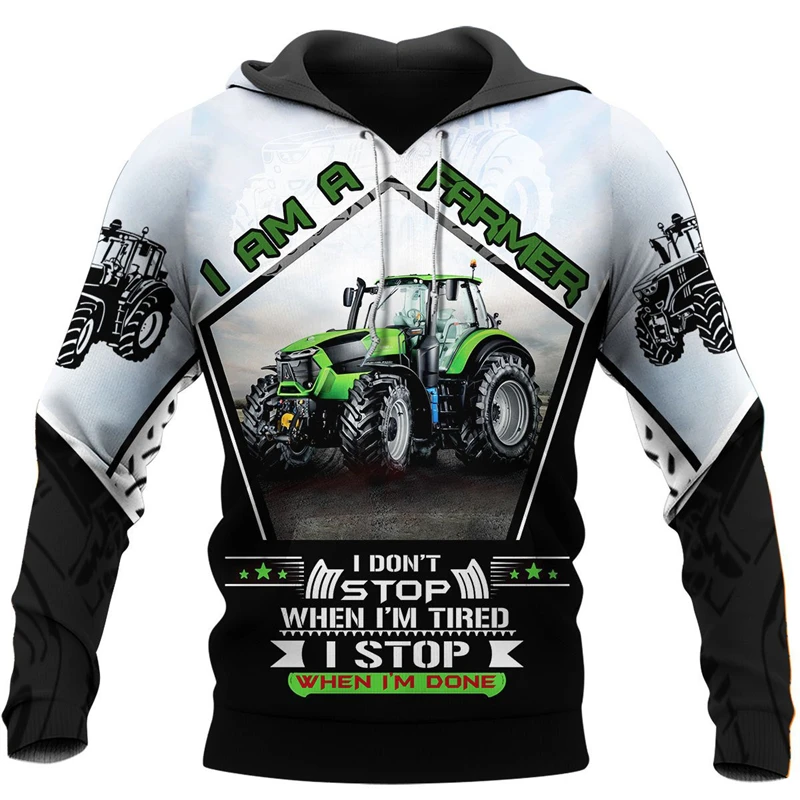 New Tractor Graphic 3D All Over Printed Mens Hoodies & Sweatshirt Unisex Casual Fashion Cool Hip Pop Streetwear Odzież męska