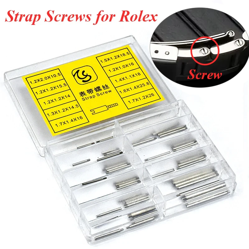 Watch Bands Screws Strap Screws 10 Size Watch Screws All Steel Thread Screw Rod for Rolex Band Connector Watch Band Accessories