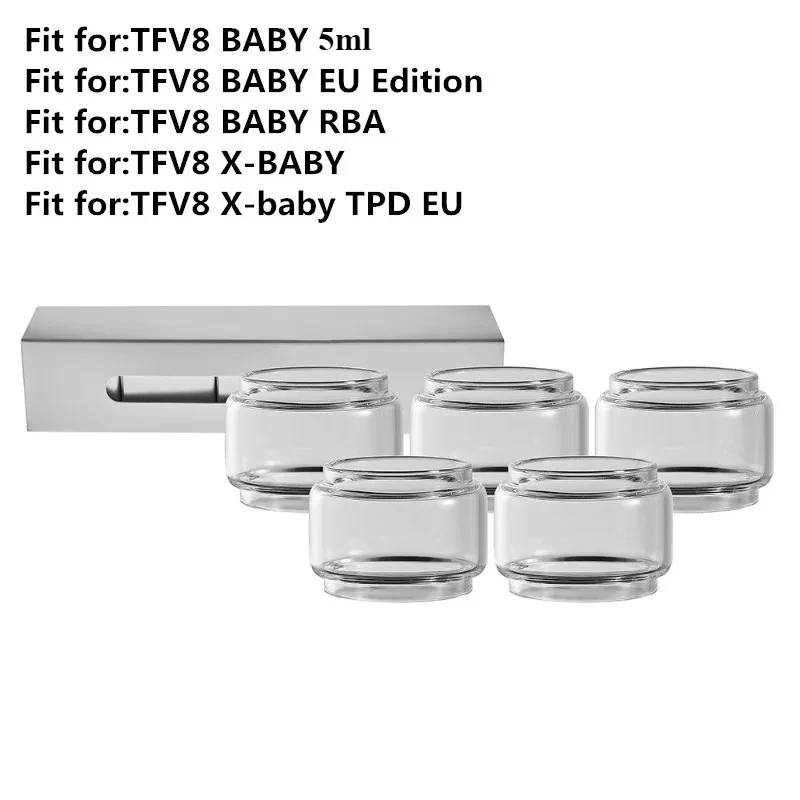 

Стеклянная трубка YUHETEC для SMOK TFV8 X-Baby BABY TPD EU Edition RBA, стеклянный бак, 5 шт.
